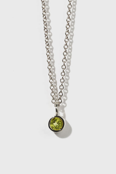 Cosmo Charm Necklace - Sterling Silver / Peridot