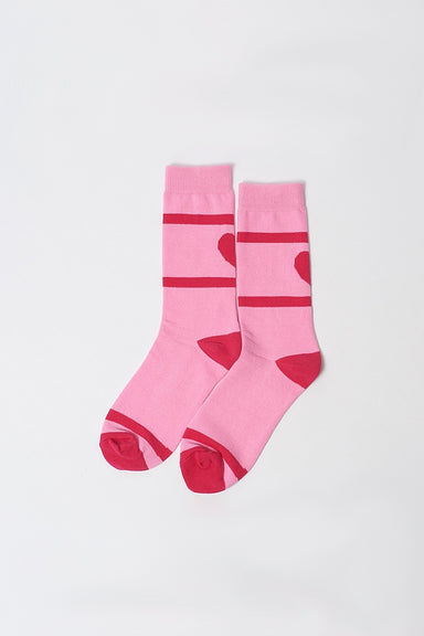 Back of Hearts Socks - Pink