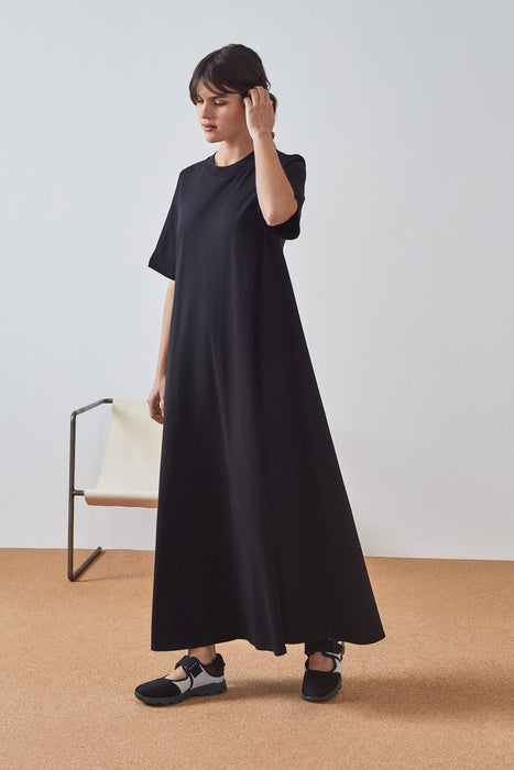 Building Block Tee Shirt Swing Dress - Black