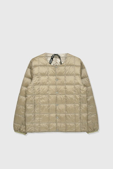 Crew Neck Down Jacket - Khaki