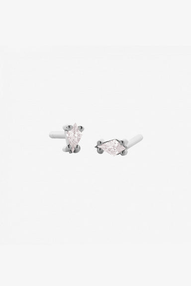 Astral Stud Earrings - Silver/Rose Quartz