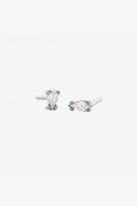 Astral Stud Earrings - Silver/Rose Quartz