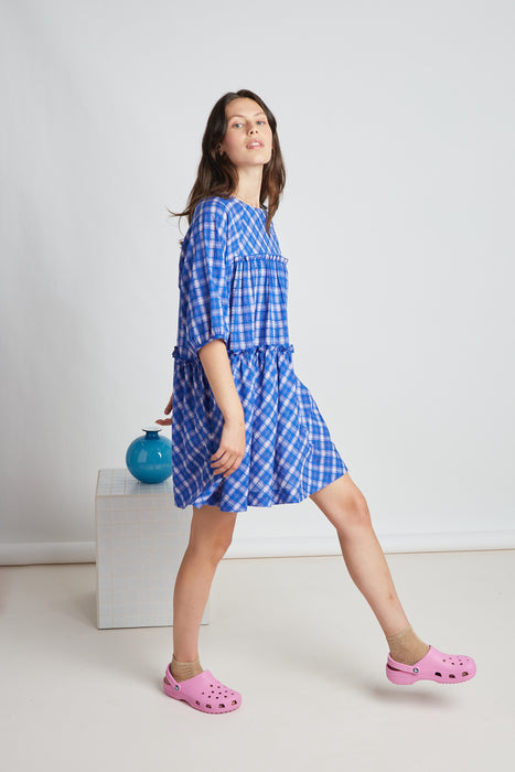 Serenity Dress - Sapphire Check