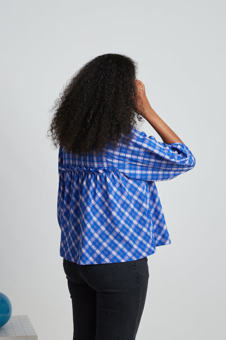 Wavelength Blouse - Sapphire Check