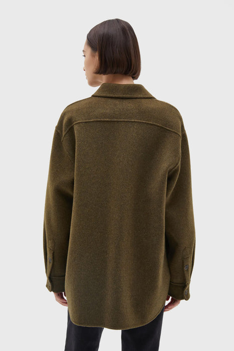 Wool Overshirt - Dark Olive