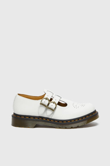 8065 Leather Mary Jane Shoes - White Smooth