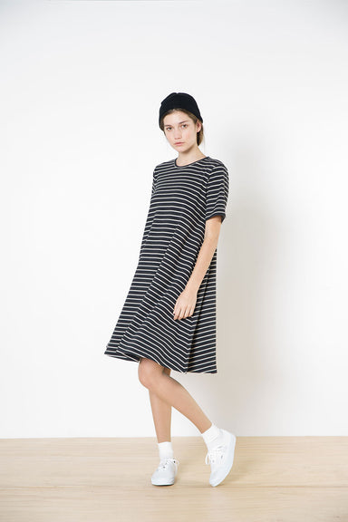 Amy Dress - Black Stripe