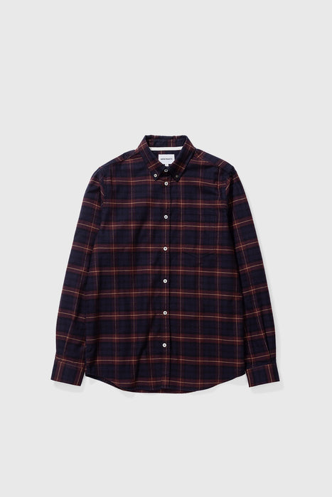 Anton Brushed Flannel Check - Cordovan Brown