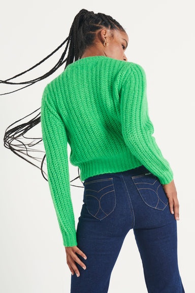 Fluffy Sailor Sweater - Lime Cordial