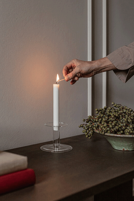 Abacus Candle Holder 8.5cm - Clear