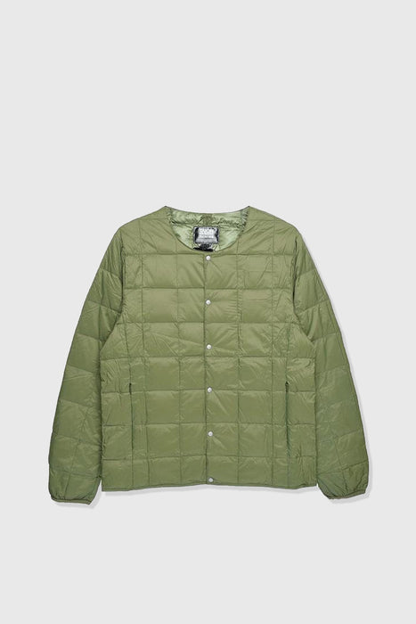 Crew Neck Down Jacket - Olive