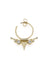 Small Thorn Septum Ring Stone Set Pierced - 9ct Yellow Gold/White Diamond