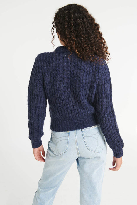 Fluffy Sailor Sweater - Navy