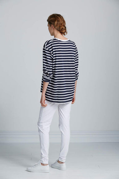 BB Boyfriend Top - Navy/White Stripe