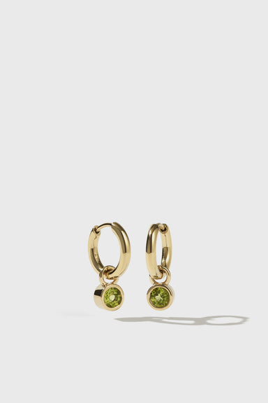 Cosmo Charm Hoop Earrings - Gold Plated / Peridot