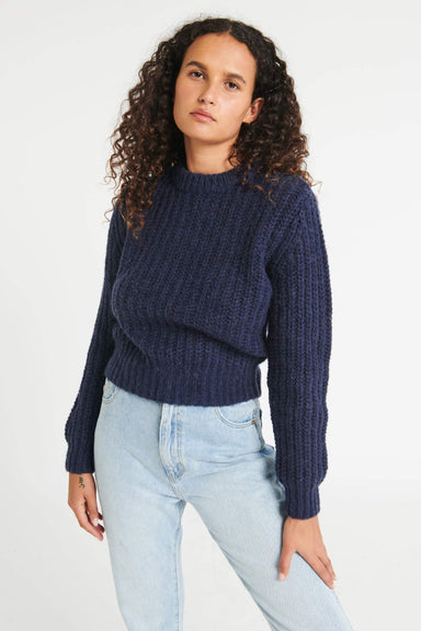 Fluffy Sailor Sweater - Navy