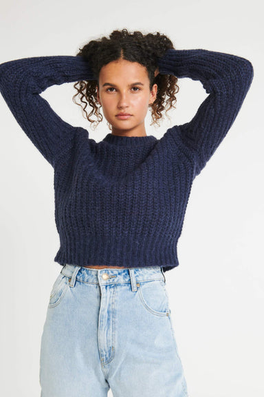 Fluffy Sailor Sweater - Navy