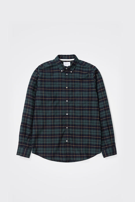 Anton Brushed Flannel Check - Black Watch Check