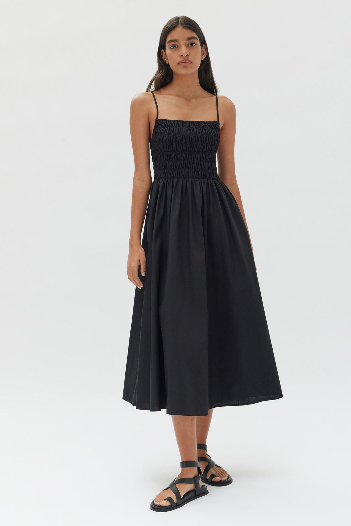 Aubrey Rouched Dress - Black — Infinite Definite