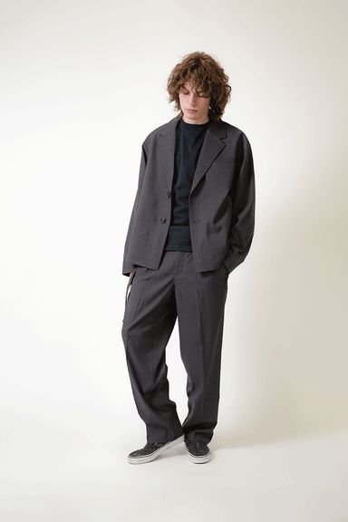 Pleated Suit Pant - Charcoal