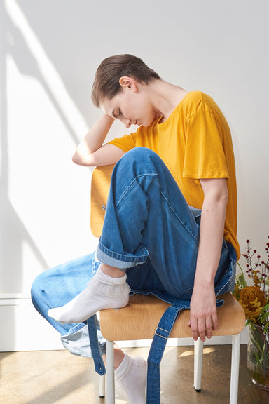 Building Block Crew Neck Tee - Marigold