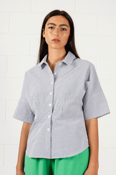 Beachy Shirt - Seersucker Stripe
