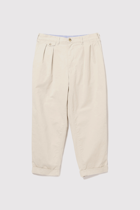 2 Pleats Twill Pants - Cement