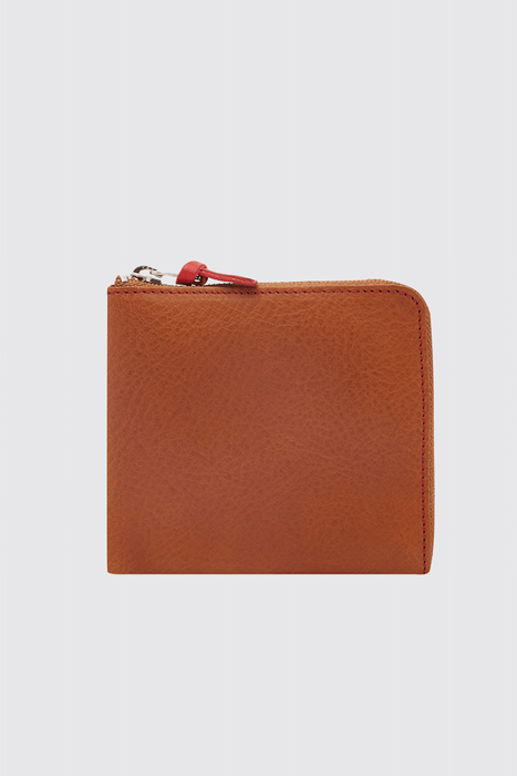 Double Zip Wallet - Brown / Red