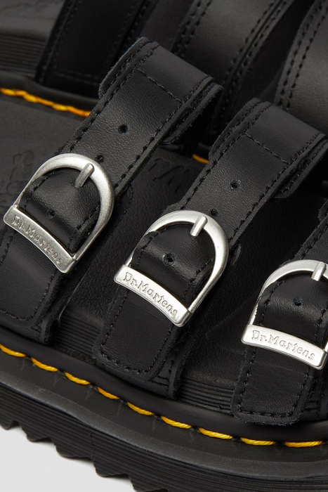 Blaire Slide Leather Sandal - Black Hydro