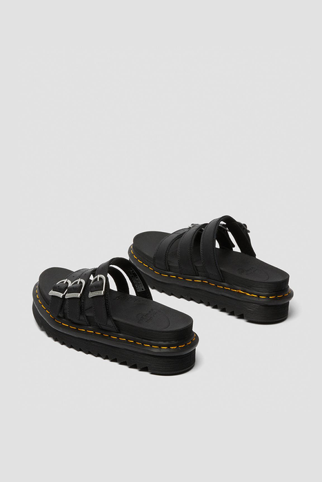 Blaire Slide Leather Sandal - Black Hydro