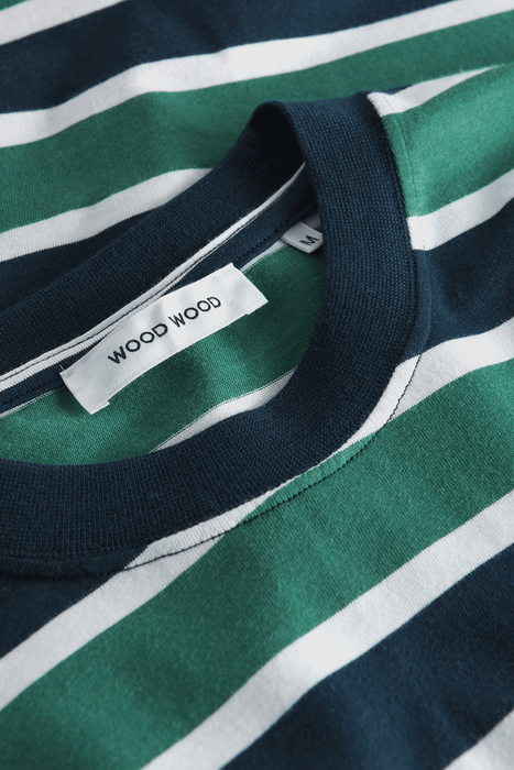 Bobby Striped T-Shirt - Navy / Green Stripe