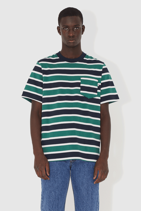 Bobby Striped T-Shirt - Navy / Green Stripe