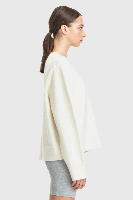 Women's Crop Knit Sweater - Snowy