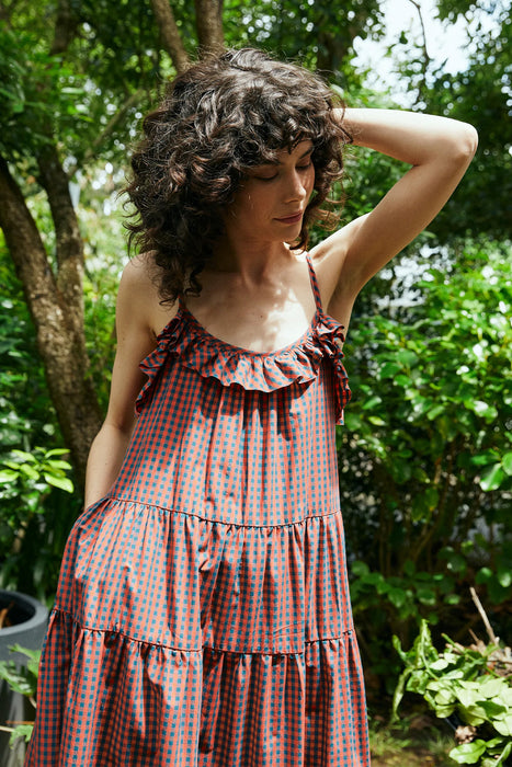 Creatures Of Love Dress - Red / Blue Gingham