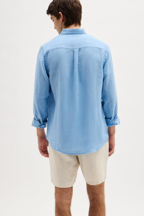 Casual Long Sleeve Shirt - Cornflower Blue