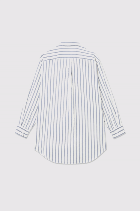 Charlene Poplin Stripe Shirt - Royal Blue Stripes