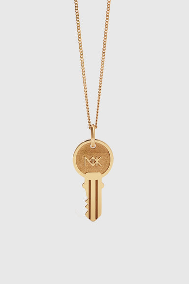 Key Charm Necklace - Gold Plated