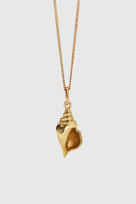 Conch Charm Necklace - Gold Plated