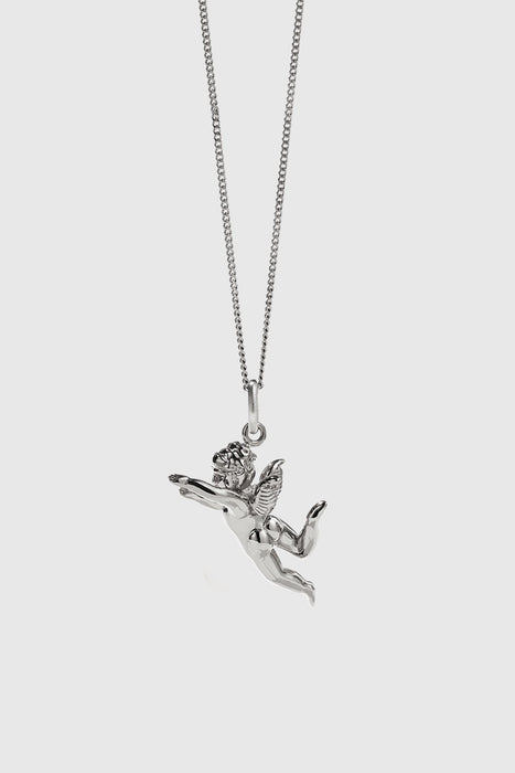 Cherub Charm Necklace - Sterling Silver