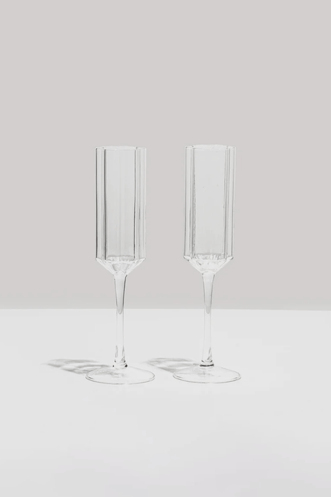Wave Flute Set of Two - Clear