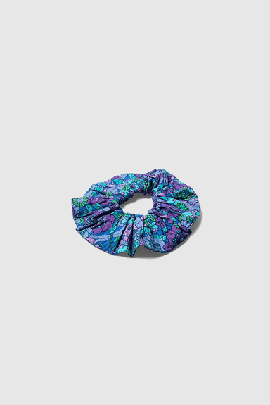 Supersize Printed Scrunchie - Blue