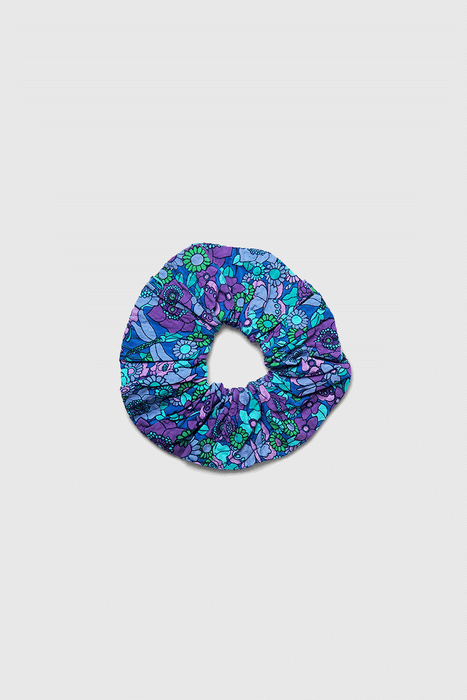 Supersize Printed Scrunchie - Blue