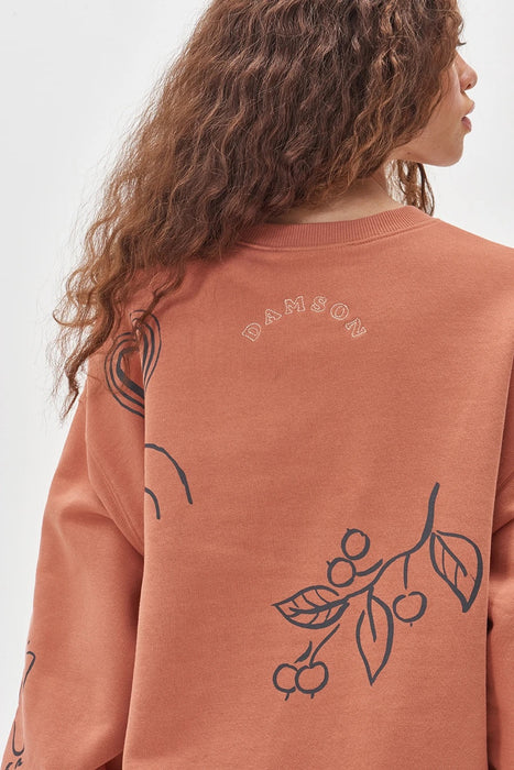 Robyn Sketch Print Sweater - Terracotta