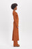 Edie Maxi Cable Jersey Knit Button Through Dress - Dark Orange