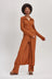 Edie Maxi Cable Jersey Knit Button Through Dress - Dark Orange