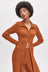 Edie Maxi Cable Jersey Knit Button Through Dress - Dark Orange