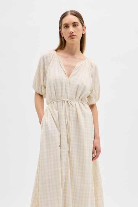 Dillan Maxi Dress - Stone Check