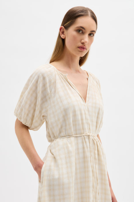 Dillan Maxi Dress - Stone Check