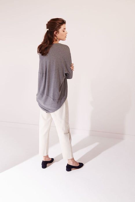 BB Drape Back Top - Dark Grey Marle