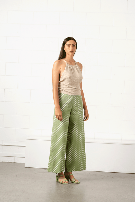 Flâneur Trouser - Sage Polka Trouser